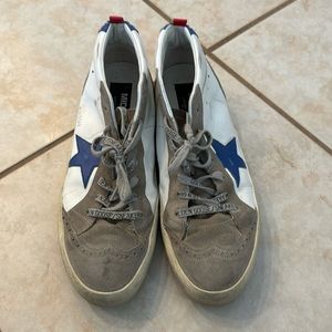 Golden Goose, Midstar, size 43, white and beige with blue star